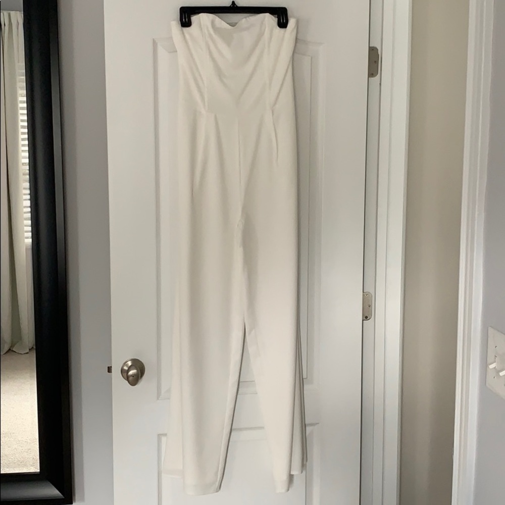 White Strapless Jumpsuit